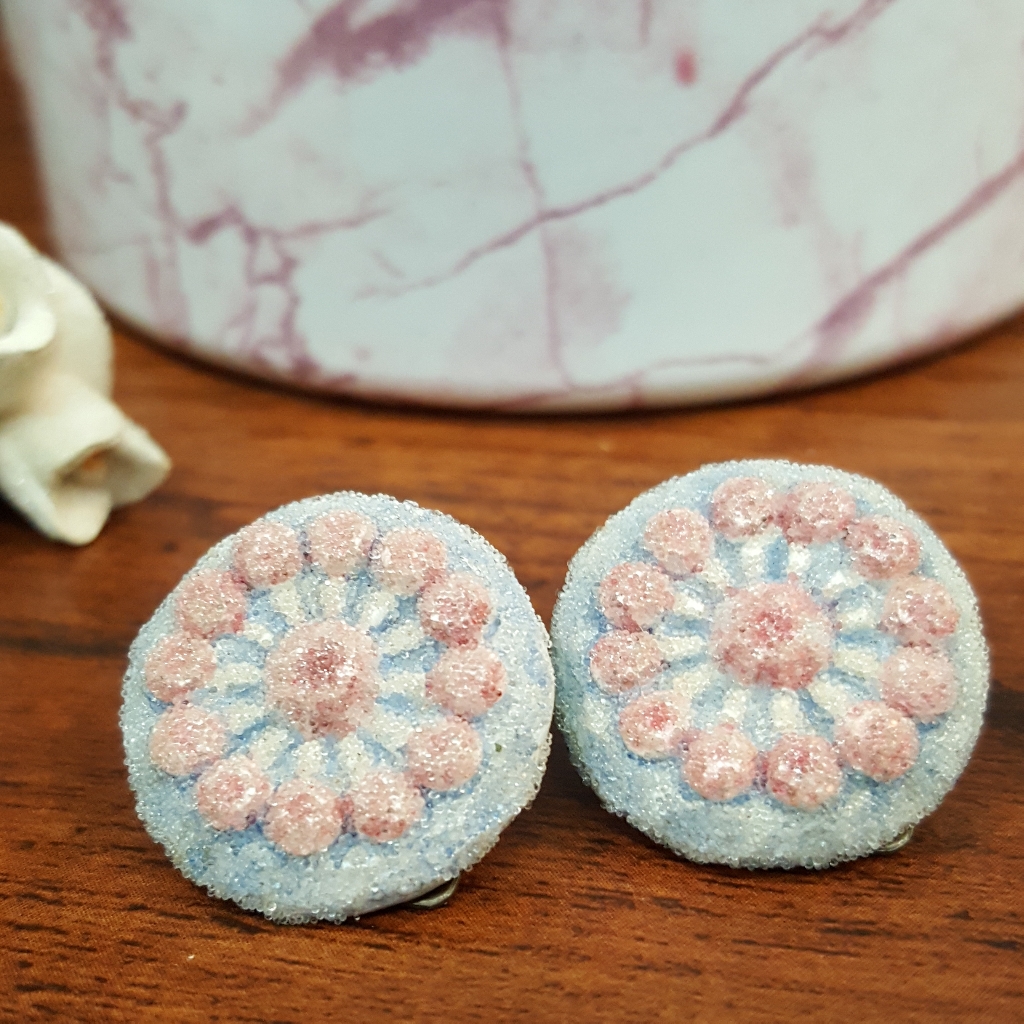 Vintage Flower Earrings Clip